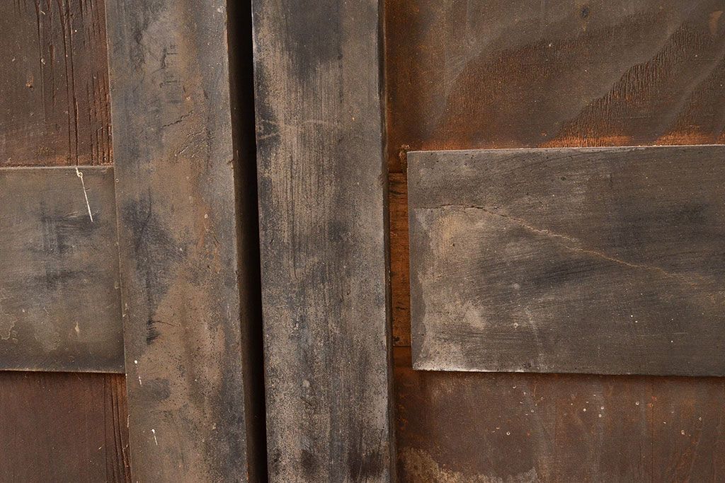 和製アンティーク　シンプルなデザインが取り入れやすい帯戸2枚セット(引き戸、建具、板戸)(R-045706)