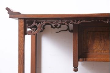 アンティーク家具　指物家具　ケヤキ材　漆塗り　飾り棚(飾棚)(R-045709)