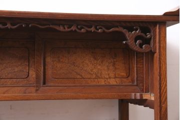 アンティーク家具　指物家具　ケヤキ材　漆塗り　飾り棚(飾棚)(R-045709)