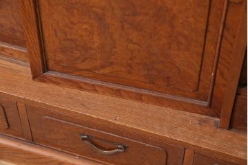 アンティーク家具　指物家具　ケヤキ材　漆塗り　飾り棚(飾棚)(R-045709)