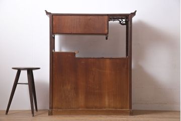 アンティーク家具　指物家具　ケヤキ材　漆塗り　飾り棚(飾棚)(R-045709)