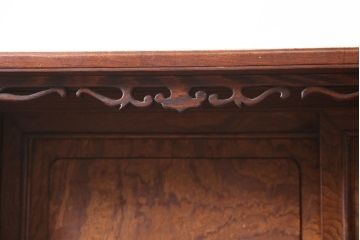 アンティーク家具　指物家具　ケヤキ材　漆塗り　飾り棚(飾棚)(R-045709)