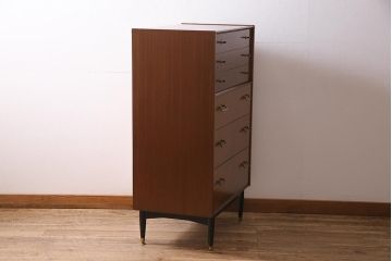 ビンテージ家具　北欧家具　G-PLAN(ジープラン)　BB(Black&Brass)シリーズ　シックモダンなチェスト(サイドチェスト、引き出し)(R-045711)