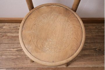 アンティーク家具　イギリス　ストリップド(剥離)　優美なフォルムが魅力的なベントウッドチェア(ダイニングチェア、椅子)(R-045714)