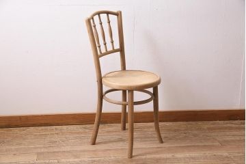 アンティーク家具　イギリス　ストリップド(剥離)　優美なフォルムが魅力的なベントウッドチェア(ダイニングチェア、椅子)(R-045714)