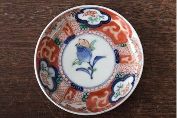 江戸期　古伊万里　花鳥図　色絵小皿2枚セット(R-045719)