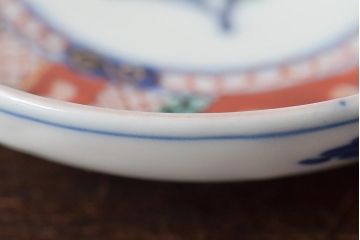 江戸期　古伊万里　花鳥図　色絵小皿2枚セット(R-045719)