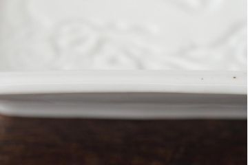 江戸期　白磁　陽刻　龍の図　角皿5枚セット(中国?、小皿、深皿、鉢)(R-045722)