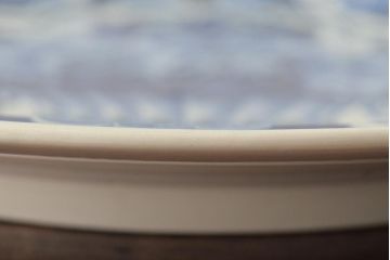 オランダ　DELFT(デルフト)　ブルーハンドペイント　花絵　花籠図　プレート35cm(洋食器、大皿)(R-045724)