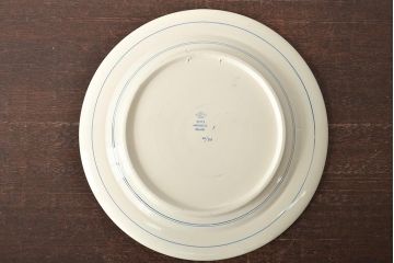 オランダ　DELFT(デルフト)　ブルーハンドペイント　花絵　花籠図　プレート35cm(洋食器、大皿)(R-045724)