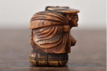 江戸〜明治　古い根付3点(直次、蝉、大黒、彫刻)(R-045735)