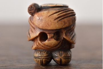 江戸〜明治　古い根付3点(直次、蝉、大黒、彫刻)(R-045735)