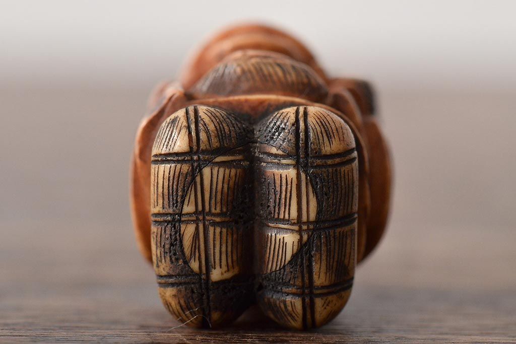 江戸〜明治　古い根付3点(直次、蝉、大黒、彫刻)(R-045735)