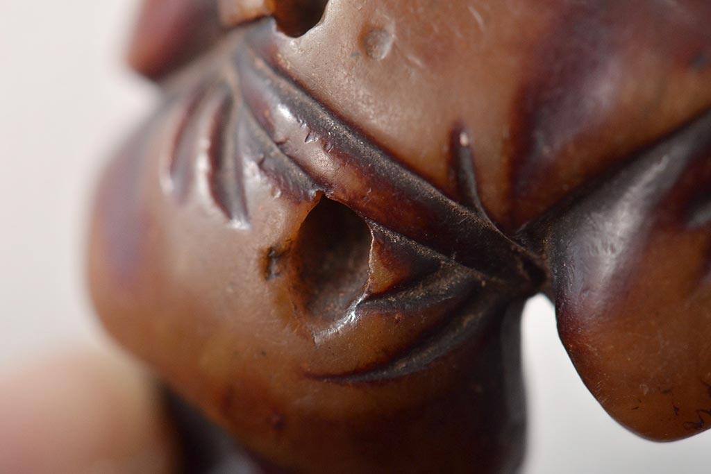 江戸〜明治　古い根付3点(直次、蝉、大黒、彫刻)(R-045735)