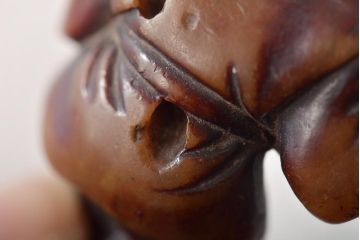 江戸〜明治　古い根付3点(直次、蝉、大黒、彫刻)(R-045735)