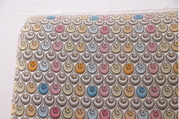 中古　日本フクラ(HUKLA)　SENCIA(センシア)　P226　個性的な柄のファブリックがお洒落な一人掛けソファ(定価約15万円)(1Pソファ、アームソファ)(R-045738)