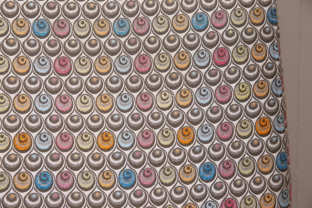 中古　日本フクラ(HUKLA)　SENCIA(センシア)　P226　個性的な柄のファブリックがお洒落な一人掛けソファ(定価約15万円)(1Pソファ、アームソファ)(R-045738)