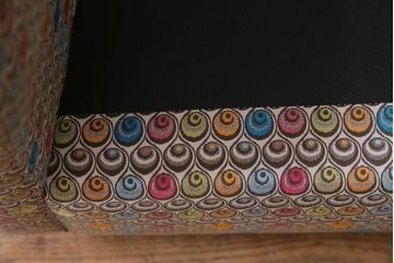 中古　日本フクラ(HUKLA)　SENCIA(センシア)　P226　個性的な柄のファブリックがお洒落な一人掛けソファ(定価約15万円)(1Pソファ、アームソファ)(R-045738)