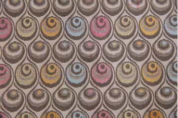 中古　日本フクラ(HUKLA)　P251　個性的な柄のファブリックがお洒落なスツール(定価約4万5千円)(オットマン)(R-045739)