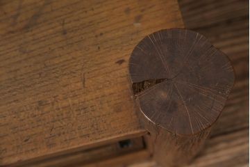 アンティーク家具　大正昭和初期　リメイク　ケヤキ材　独特の存在感を放つテレビ台(置き床、飾り台、ローボード)(R-045741)