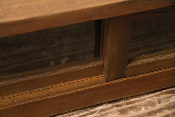 アンティーク家具　大正昭和初期　リメイク　ケヤキ材　独特の存在感を放つテレビ台(置き床、飾り台、ローボード)(R-045741)