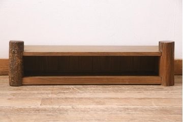 アンティーク家具　大正昭和初期　リメイク　ケヤキ材　独特の存在感を放つテレビ台(置き床、飾り台、ローボード)(R-045741)