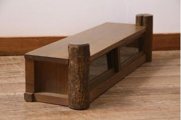 アンティーク家具　大正昭和初期　リメイク　ケヤキ材　独特の存在感を放つテレビ台(置き床、飾り台、ローボード)(R-045741)