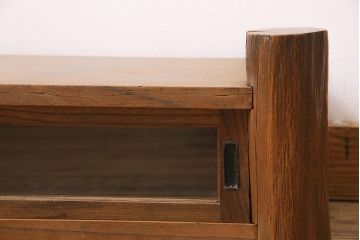 アンティーク家具　大正昭和初期　リメイク　ケヤキ材　独特の存在感を放つテレビ台(置き床、飾り台、ローボード)(R-045741)