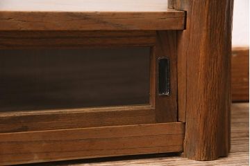 アンティーク家具　大正昭和初期　リメイク　ケヤキ材　独特の存在感を放つテレビ台(置き床、飾り台、ローボード)(R-045741)