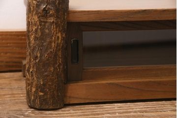 アンティーク家具　大正昭和初期　リメイク　ケヤキ材　独特の存在感を放つテレビ台(置き床、飾り台、ローボード)(R-045741)