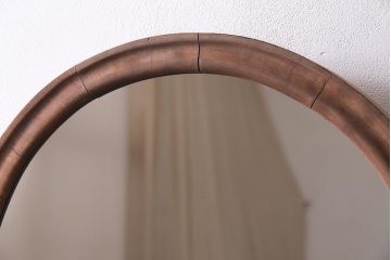 アンティーク家具　フランスアンティーク　ストリップド(剥離)　マホガニー材　迫力満点!凝った作りで存在感抜群のキャスター付きドレッサー(鏡台)(R-045742)