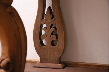 アンティーク家具　フランスアンティーク　ストリップド(剥離)　マホガニー材　迫力満点!凝った作りで存在感抜群のキャスター付きドレッサー(鏡台)(R-045742)