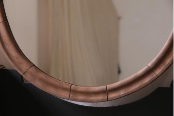 アンティーク家具　フランスアンティーク　ストリップド(剥離)　マホガニー材　迫力満点!凝った作りで存在感抜群のキャスター付きドレッサー(鏡台)(R-045742)