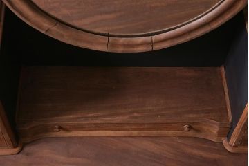 アンティーク家具　フランスアンティーク　ストリップド(剥離)　マホガニー材　迫力満点!凝った作りで存在感抜群のキャスター付きドレッサー(鏡台)(R-045742)