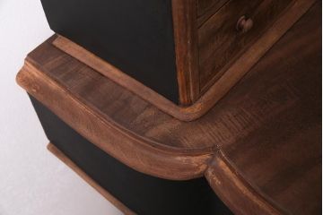 アンティーク家具　フランスアンティーク　ストリップド(剥離)　マホガニー材　迫力満点!凝った作りで存在感抜群のキャスター付きドレッサー(鏡台)(R-045742)