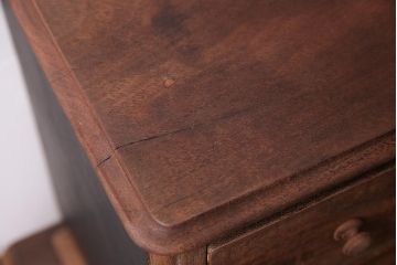 アンティーク家具　フランスアンティーク　ストリップド(剥離)　マホガニー材　迫力満点!凝った作りで存在感抜群のキャスター付きドレッサー(鏡台)(R-045742)