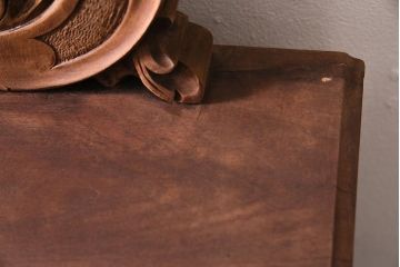 アンティーク家具　フランスアンティーク　ストリップド(剥離)　マホガニー材　迫力満点!凝った作りで存在感抜群のキャスター付きドレッサー(鏡台)(R-045742)
