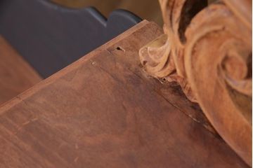 アンティーク家具　フランスアンティーク　ストリップド(剥離)　マホガニー材　迫力満点!凝った作りで存在感抜群のキャスター付きドレッサー(鏡台)(R-045742)