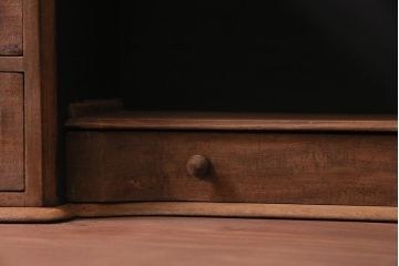 アンティーク家具　フランスアンティーク　ストリップド(剥離)　マホガニー材　迫力満点!凝った作りで存在感抜群のキャスター付きドレッサー(鏡台)(R-045742)