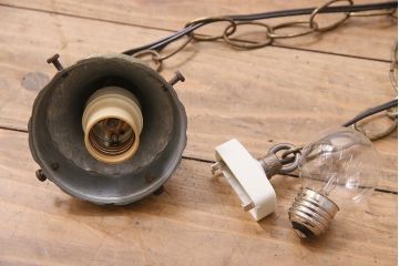 ヴィンテージ照明　光の屈折が魅力のペンダントライト(吊り下げ照明、天井照明、ビンテージ)(R-045743)