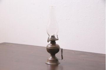 アンティーク雑貨　昭和初期　銅製　壁掛けもできるオイルランプ(灯油ランプ)(R-045746)