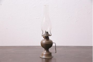 アンティーク雑貨　昭和初期　銅製　壁掛けもできるオイルランプ(灯油ランプ)(R-045746)