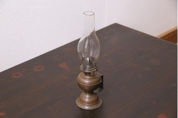 アンティーク雑貨　昭和初期　銅製　壁掛けもできるオイルランプ(灯油ランプ)(R-045746)