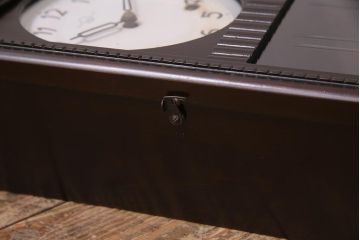 アンティーク時計　昭和中期　ゼンマイ式　林時計　レリーフがお洒落な柱時計(掛時計、振り子時計)(R-045750)