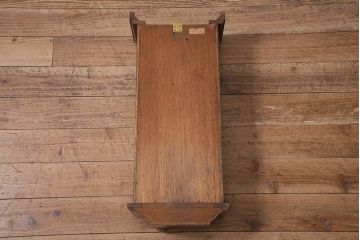 アンティーク時計　昭和中期　Meiji(明治時計社)　ゼンマイ式　レリーフがシックな掛け時計(柱時計、振り子時計)(R-045751)