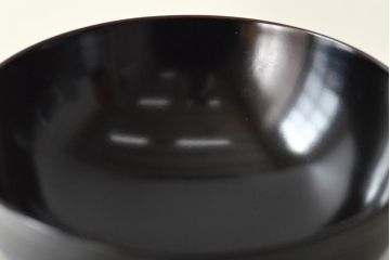 初瀬川柳庵　糸目黒塗　切箔絵　木製　吸物椀5客(漆器)(R-045754)