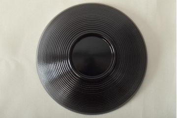 初瀬川柳庵　糸目黒塗　切箔絵　木製　吸物椀5客(漆器)(R-045754)