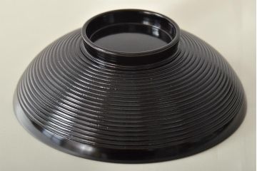 初瀬川柳庵　糸目黒塗　切箔絵　木製　吸物椀5客(漆器)(R-045754)