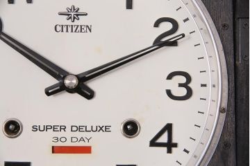 アンティーク時計　昭和初期　CITIZEN(シチズン)　30DAY　カレンダー付　ゼンマイ式　レトロモダンな壁掛け時計(振り子時計、柱時計)(R-045765)