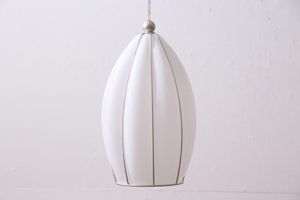 ヴィンテージ照明　フランスビンテージ　輸入品　吹きガラスのペンダントライト(吊り下げ照明、天井照明)(R-045766)